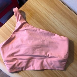 One shoulder pink Athleta sports bra